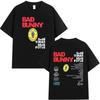 S-XXXL Men Women Singer Rapper Super Star Bad Bunny Printing Tops Adults Unisex Plus Size Short Sleeves Round Neck T-shirt