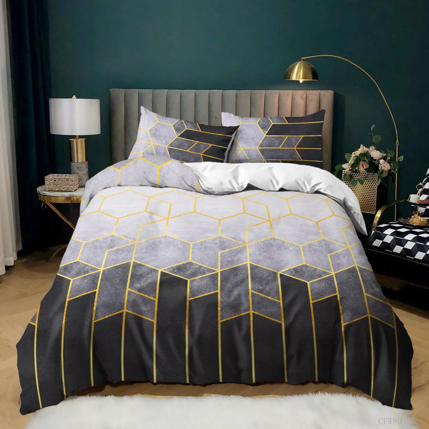 

Geometric Shape Simple Wind 3D Quilt Cover Three-Piece Bedding 135 * 200 (two-piece set)