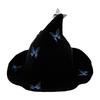 Halloween Knitted Witch Hat with Lovely Butterfly Accent Witch Costume Hat for Adults Costume Parties