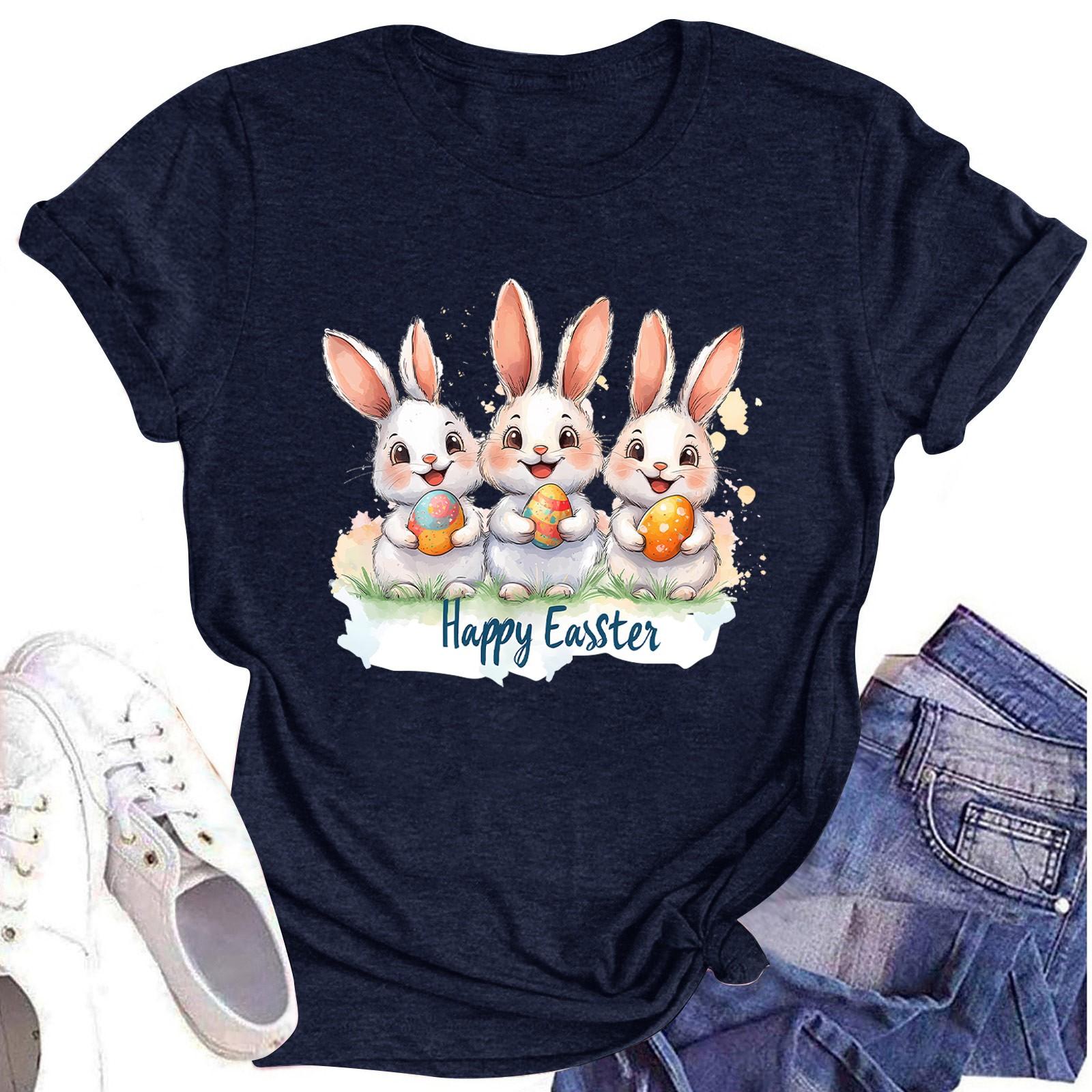 

Женский топ с круглым вырезом, повседневный принт, футболка с короткими рукавами XXL тёмно-синий