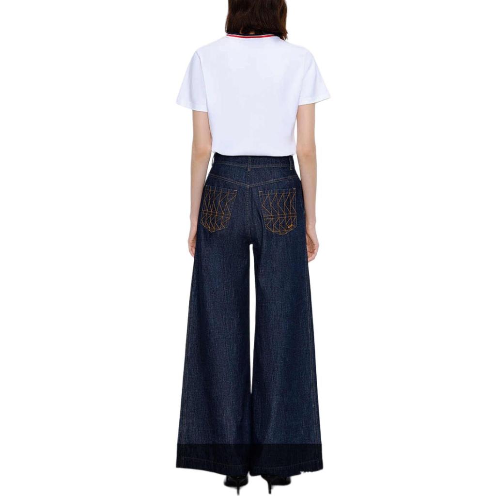 Karl Lagerfeld Sports Outdoor Commuting Light Luxury Printed Pattern Velour Short Sleeve Regular T-Shirt Women Tops White M21L1721