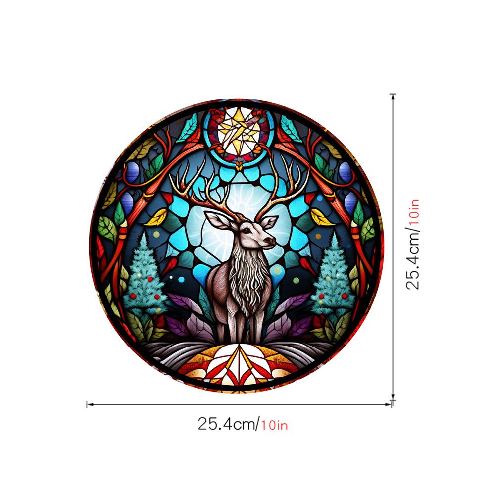Retro Colorful Hummingbird Iris Window Glass Electrostatic Sticker Detachable Decorative Film Home Decoration