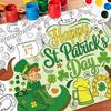 130x75cm St Patricks Day Coloring Tablecloth Shamrocks Lucky Giant Coloring Banner Giant Size DIY Paper Coloring Poster