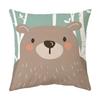 Forest Animals Sofa Cushion Cover Cute Cartoon Fox Rabbit Decorative Cushion Cover Raccoon Natural Design Pillow Case