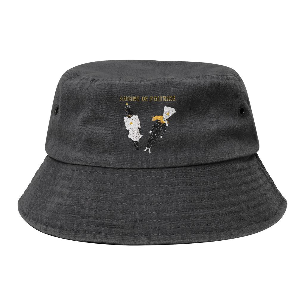 Unisex Distressed Denim Washed Bucket Hat Angine De Poitrine Canadian Band Headwear Fishing FisherUnisex Cap Session Hats Gifts