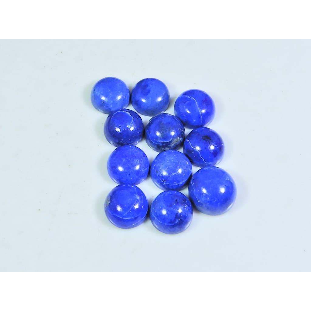 

7 мм Натуральный лазурит Круглый кабошон Свободный драгоценный камень Лот из 11 шт. 23 карата. A-473