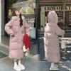 Large Fur Collar Mid-length Down Jacket for Women New Loose Cotton Coat Winter Thickened Knee-high Cotton Jacket