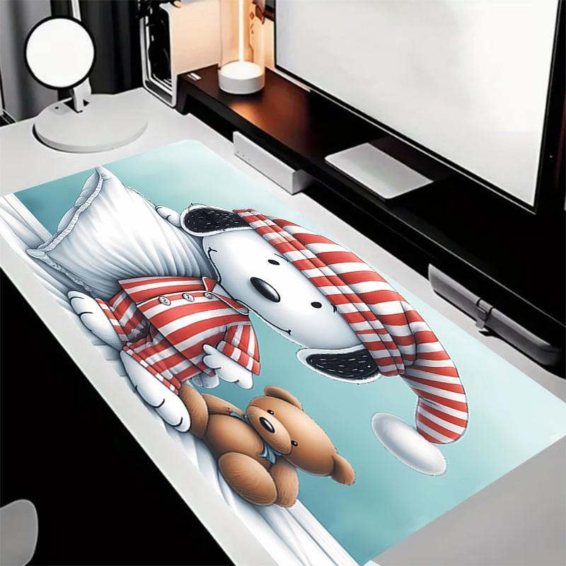 Happy Puppy Theme Premium Non-slip Mouse Pad with Stitched Edges,Durable Rubber Material,for Desktop & Gaming Great Gifts