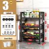 Multi-Layer Kitchen Storage Rack with Wheels for Microwave and Vegetables