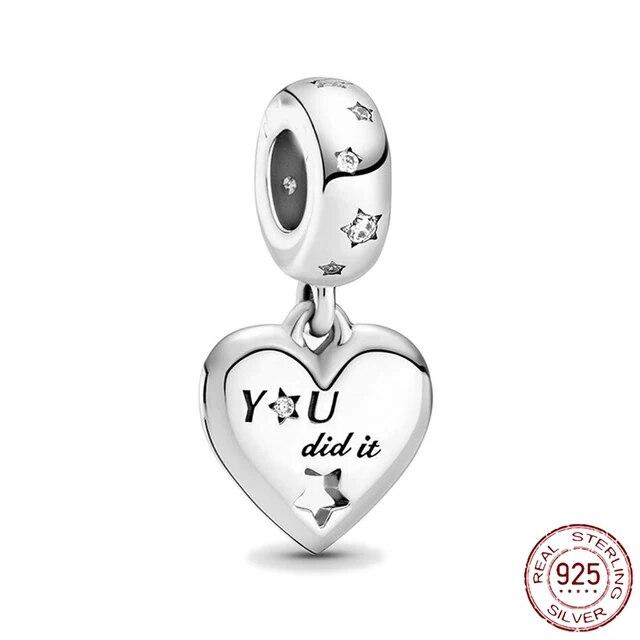 925 Sterling Sølv Hjerte & Mamma Dangle Dream Catcher Charm Fit OriginalNew Armbånd DIY Smykker For Dame Armbånd DiyBeads