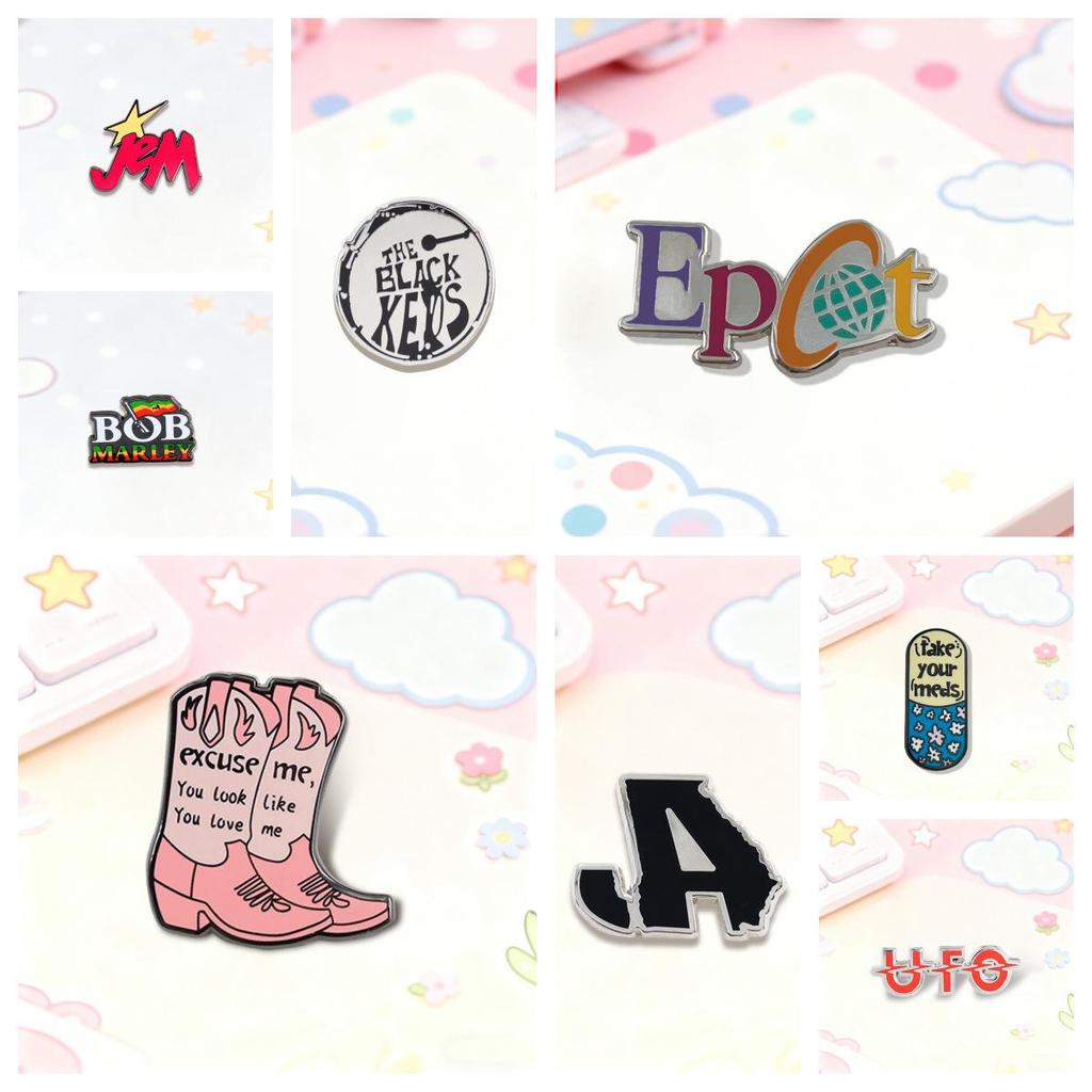 Band Logo English Letters Enamel Badge Brooch - Backpack, Lapel Pin, Party Accessory, Gift