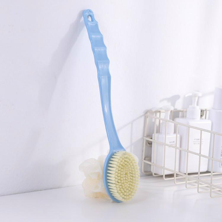 Double-Sided Bath Brush with Long Handle - Soft Bristles for Exfoliating and Cleaning