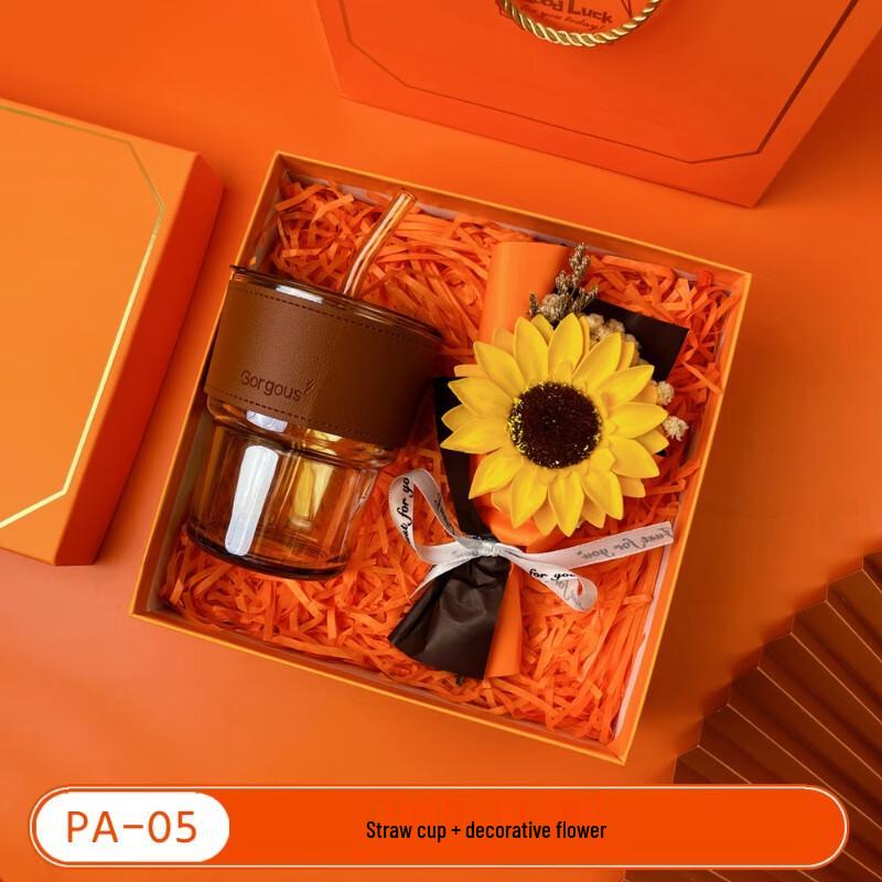 Glass Straw Cup Gift Set