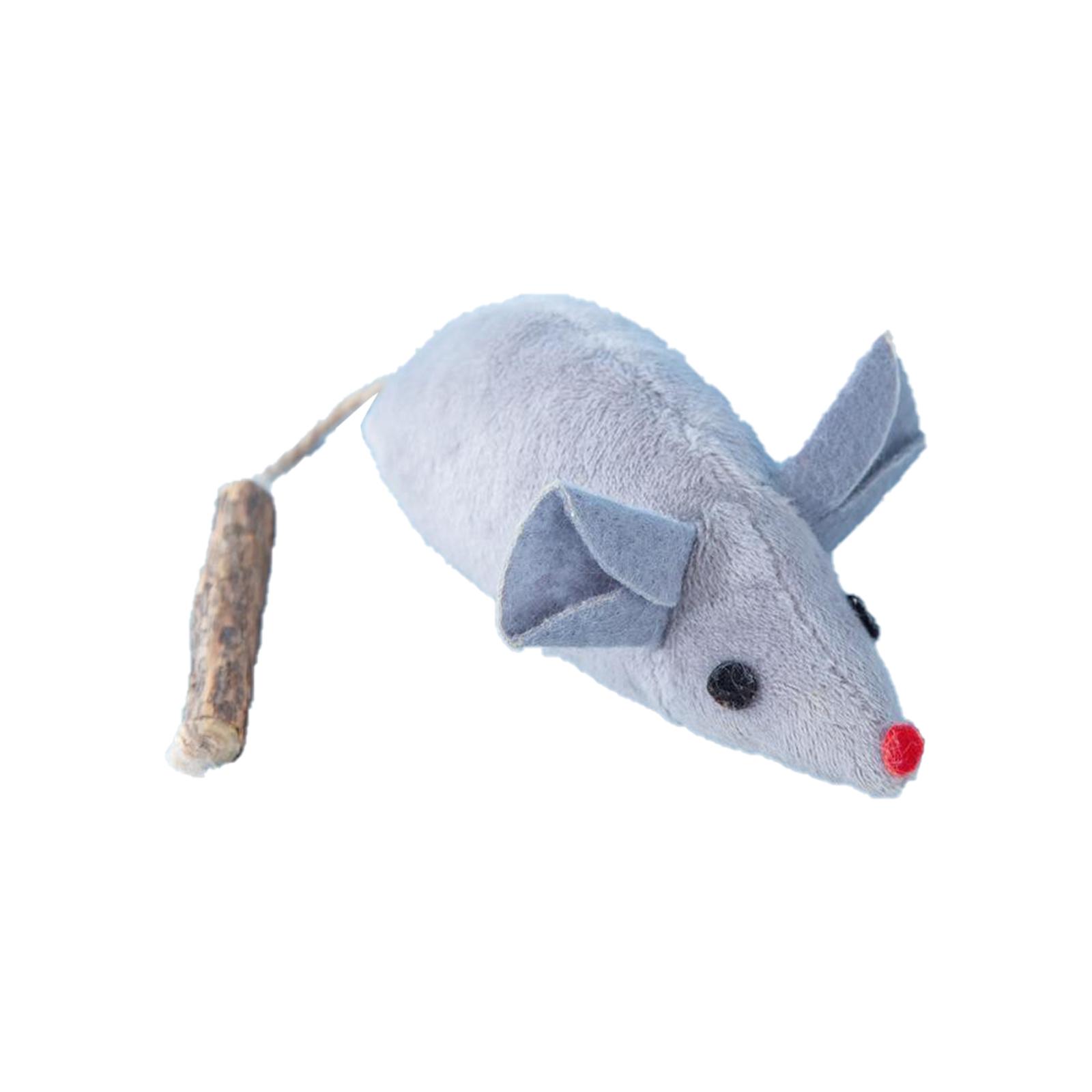 

Matatabi Cat Toy Mice Animal Toy Cats Indoor Hunting Toy Cats Playful Cotton Rope Mouse Interaction Chasing Licking Toy сірий