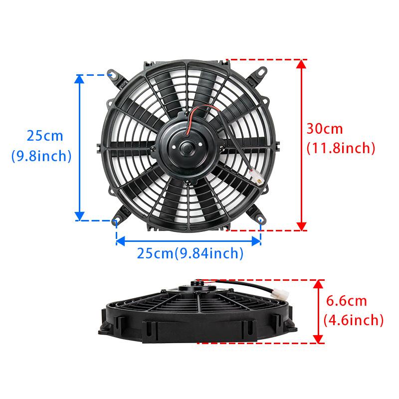 Universal 12 inch Electric Cooling Fan Radiator Film Fan 12V / 24V for Street Hot Rod Classic Muscle Car Air Condition Condenser