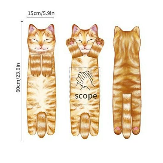Popular Cute Cat Hand Towel - Hangable, Thick, for Kitchen and Bathroom