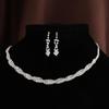 European & American Full Diamond Bridal Necklace & Claw Chain Set - Elegant Wedding Dress Accessories