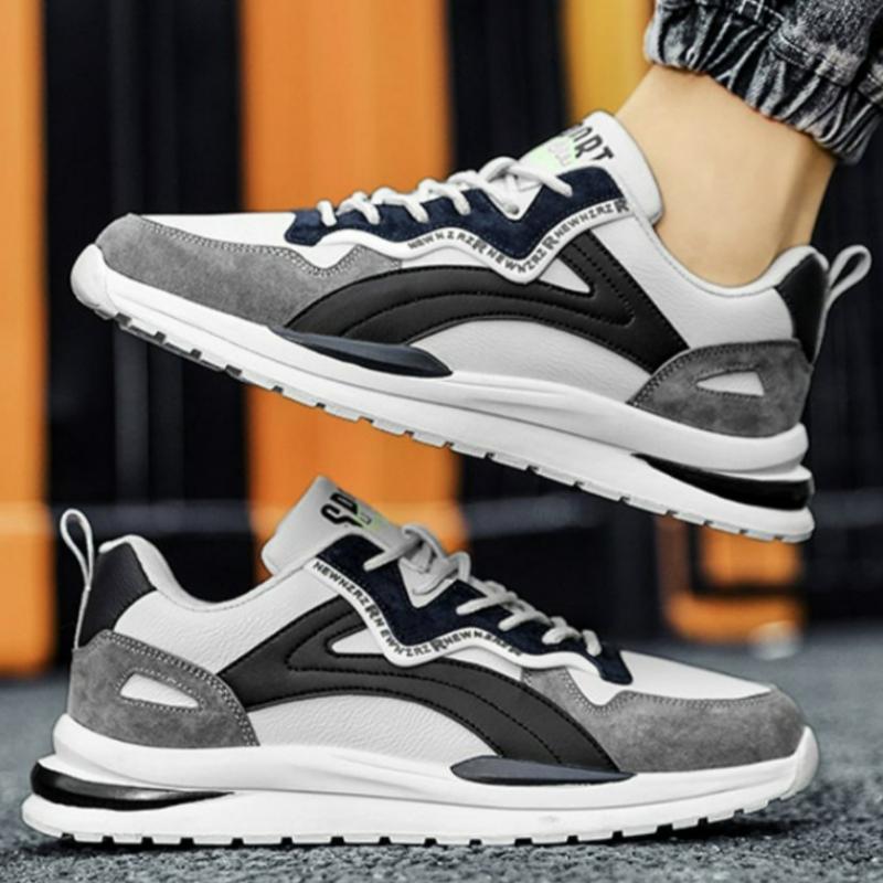 Herrenschuhe Outdoor-Sneaker 2025 Mode Leichte Laufschuhe PU-Leder Tennisschuhe Mesh Schnürschuhe Freizeitschuh Tenis Hombres