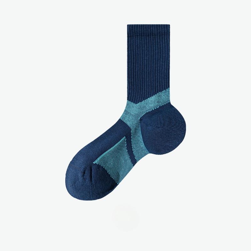 

Мужские летние дышащие и влагоотводящие спортивные носки, длинные носки с махровой подошвой, антибактериальные и дезодорирующие, для фитнеса и бега 1 pair синий