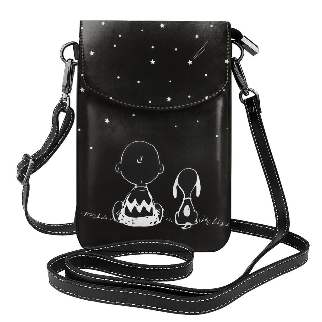 Snoopy smartphone genuine for women and This and popular mini pouch can be used as a crossbody bag or high x wide x 4cm [MINIER] pouch, leather, men.