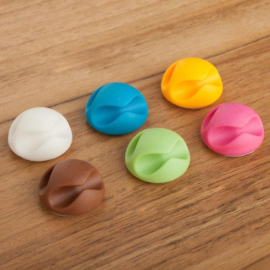 10 Pcs Cable Drop Clips Desk Tidy Organizer Wire Cord Lead USB Charger Holder Tools Random Color