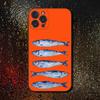 Fish Funny Sardines Phone Case For iPhone 16,15,14,13,12,11 Plus,Pro Max,XS,X,XR,SE,Mini,8,7,Soft Silicone Black Cover