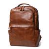 Retro First-Layer Cowhide Men'S Travel Backpack Women'S Leather Computer Backpack Large-Capacity Handbag