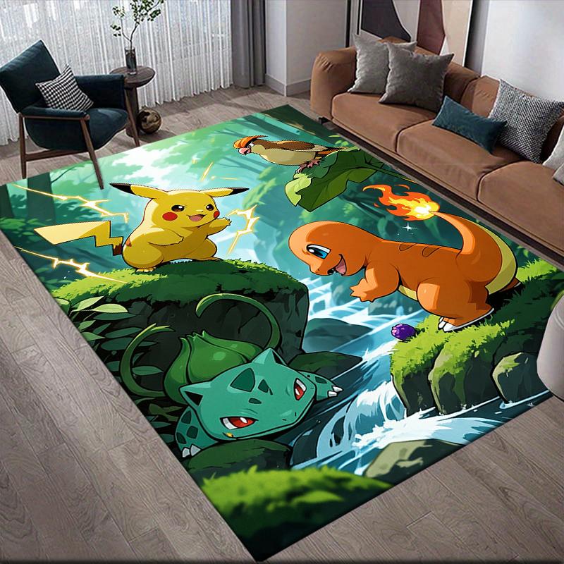 

Cute Pokemon Square Area Rug, Non-Slip Floor Mat for Home Decor, Perfect Gift for Anime Fans 60x90cm