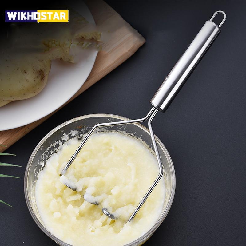 1pcs Stainless Steel Potato Masher Manual Fruit and Vegetable Press Masher Mashed Potatoes Wave Pressure Kitchen Accessories