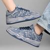 Mode 2024 Sommer Neue gewaschene Denim Paarschuhe mit weicher Sohle Lässige Dirty Board Schuhe Rutschfeste Verschleißfeste Sportschuhe für Herren