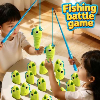 Creative Telescoping Fishing Battle Game Plaything Fish Catch Game 2 Player Competitive Interactive Family Party Entertainment Plaything