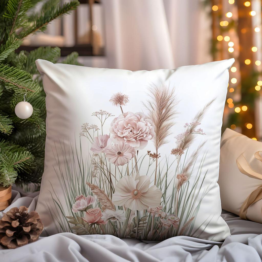 New Spring Flower Pillowcase Simple Small and Fresh Light Luxury Home Living Room Sofa Cushion Pillowcase