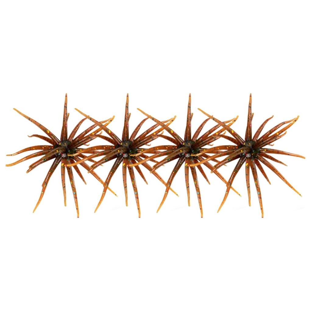 4pcs/Set Water Sea Urchin Softworm Lure Anti Bite Simulated Sea Urchin Lures for Bass Fishing Drop Shot Saltwater Fishing Gear