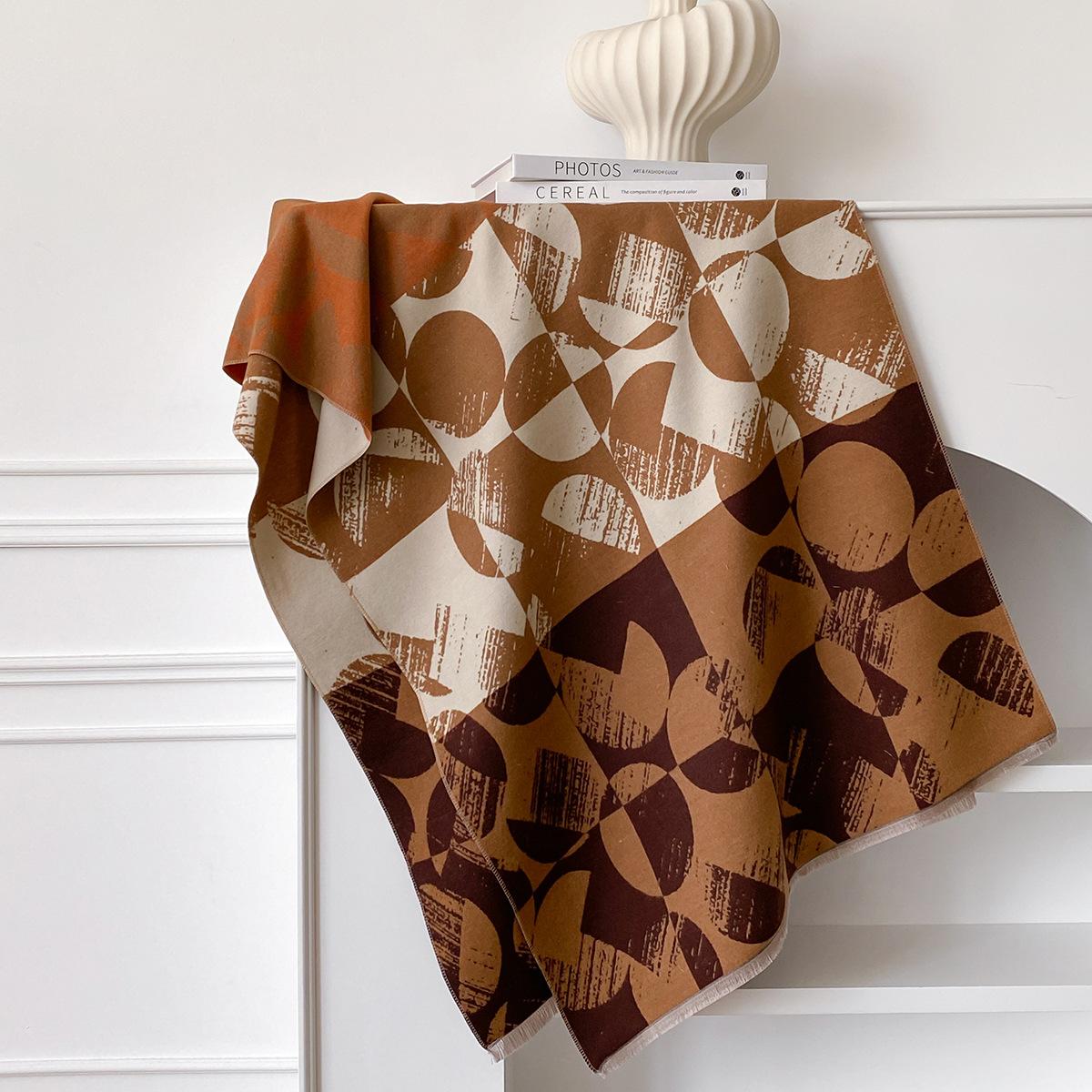 

Геометрический Имитация Кашемира Утолщенный Теплый и Холодный Кондиционер Одеяло Шарф Темперамент Универсальный Женский Платок Высокого Класса 185*65cm