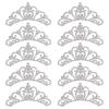10pcs Rhinestone Studded Crown Shaped Patches White Clothes Accessories  Clothing Decoration