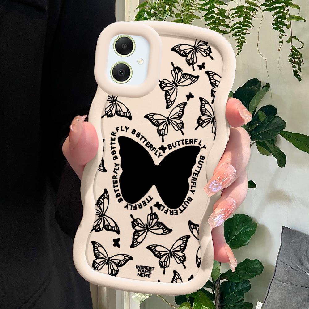 Black Butterfly Soft Phone Cover for Samsung Galaxy A52 A73 A12 A11 S24 Ultra 5G S23 S22 S21 S20 FE Wave Edge Shockproof Protective Rubber Case