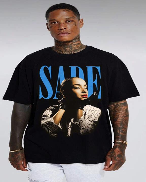 SADE BLUE SMOOTH JASZZ BLACK T-Shirt Men's SIZES