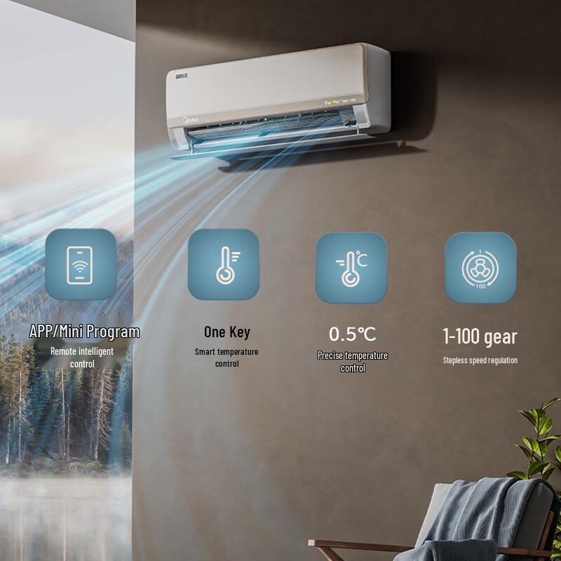 Midea 1.5 HP Inverter Smart Cooling & Heating Wall-Mounted Air Conditioner CN plug (adapter included)
