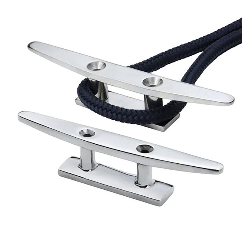 316 Stainless Steel Combo Mooring Cleat 1Pc 4 5 6 Inch 2 Hole Polished for Marine Boat Deck Use