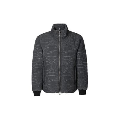 Solid Color Stand Collar Zip-Up Warm Casual Jacket Men Jacket Black FB7102-010