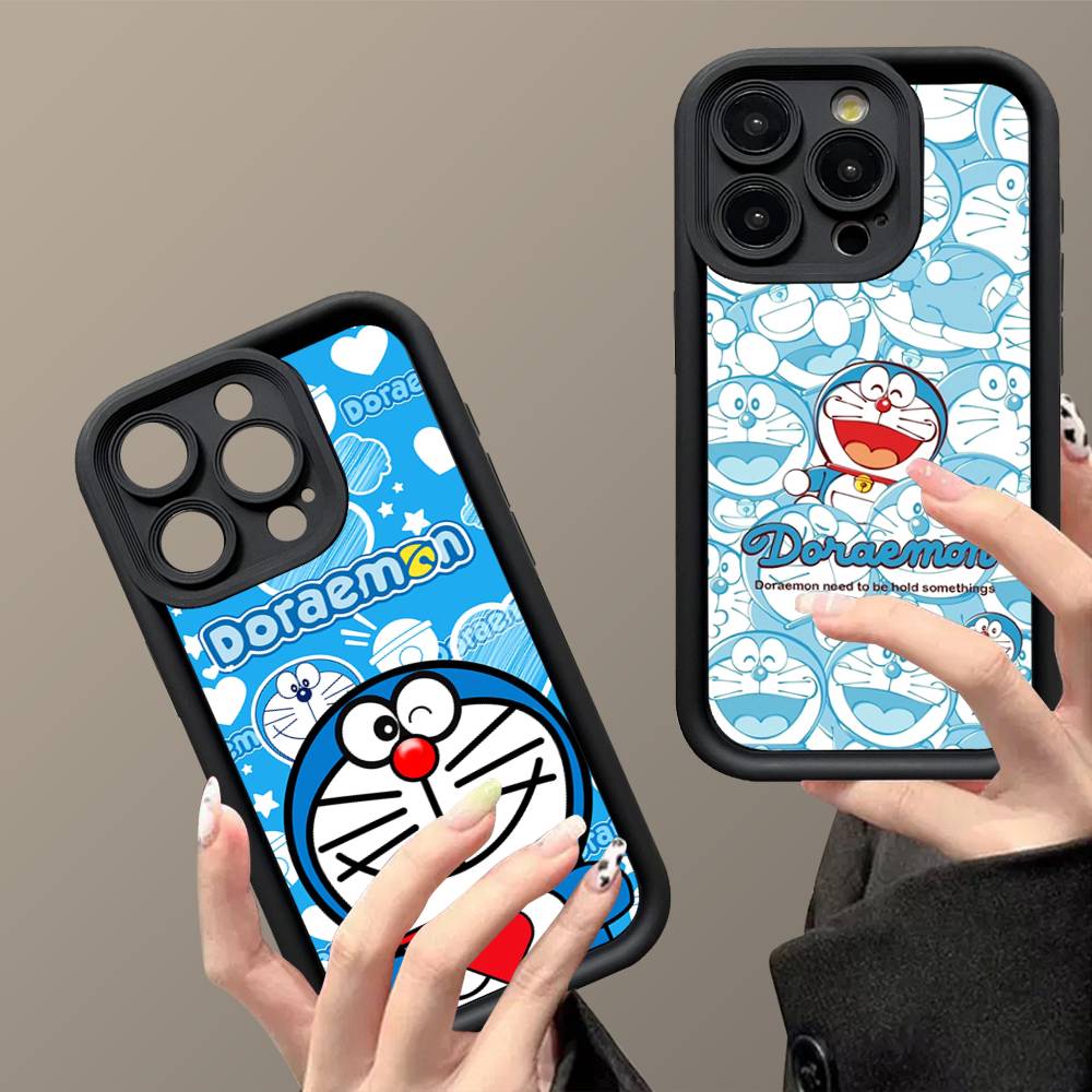 Cartoon Doraemon Silicone Soft Phone Case For IPhone 17 16 14 13 12 11 15 Pro Max Plus Air Cover