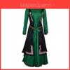 Medieval Pattern Dress Retro Renaissance Viking Apron Set For Stage Performers