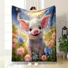 Cute and Dreamy Little Pig Print Blanket Flannel Soft Comfort Home Travel Blanket Kids Warm Blanket Picnic RV Luxury Gifts