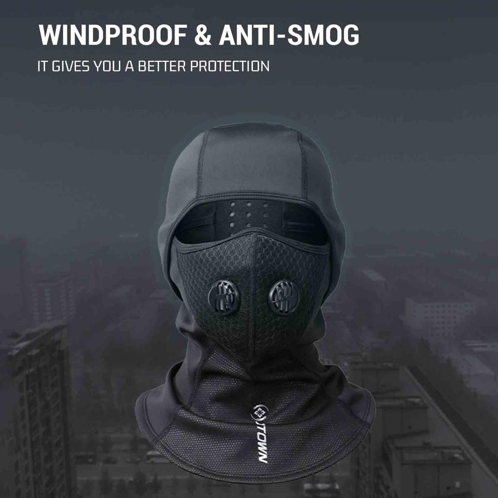 Balaclava Cycling Cap Thermal Face Cover with Breathing Valve In Winter for Skiing Snowboarding