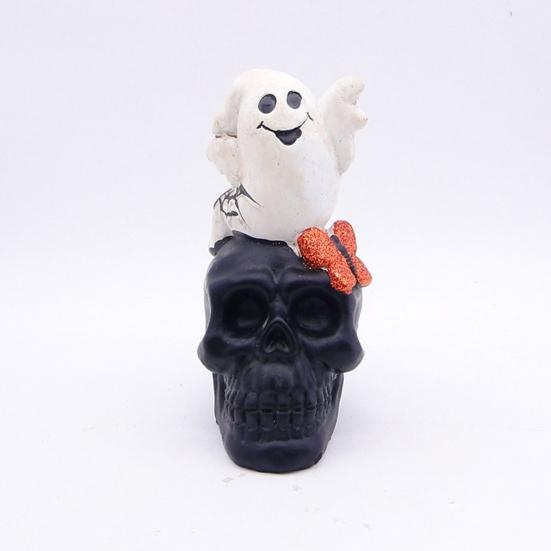 Halloween Birds Skull Ornament Gothic Eerie Skull Sculpture Festive Atmosphere Halloween Tabletop Decoration