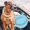 Plastic Fashionable Shiny Dog Choke Chain Choker Decoration Collar for French Bulldog(gold)