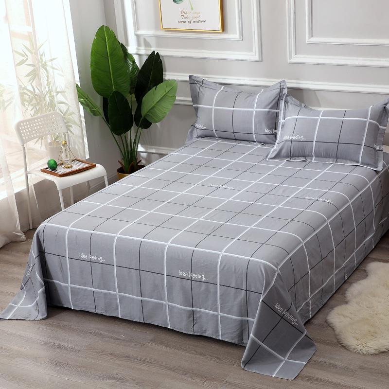 Simple Cotton Bed Sheet for Double Bed - Suitable for Summer & Student Dormitory, 40 Count, All Seasons