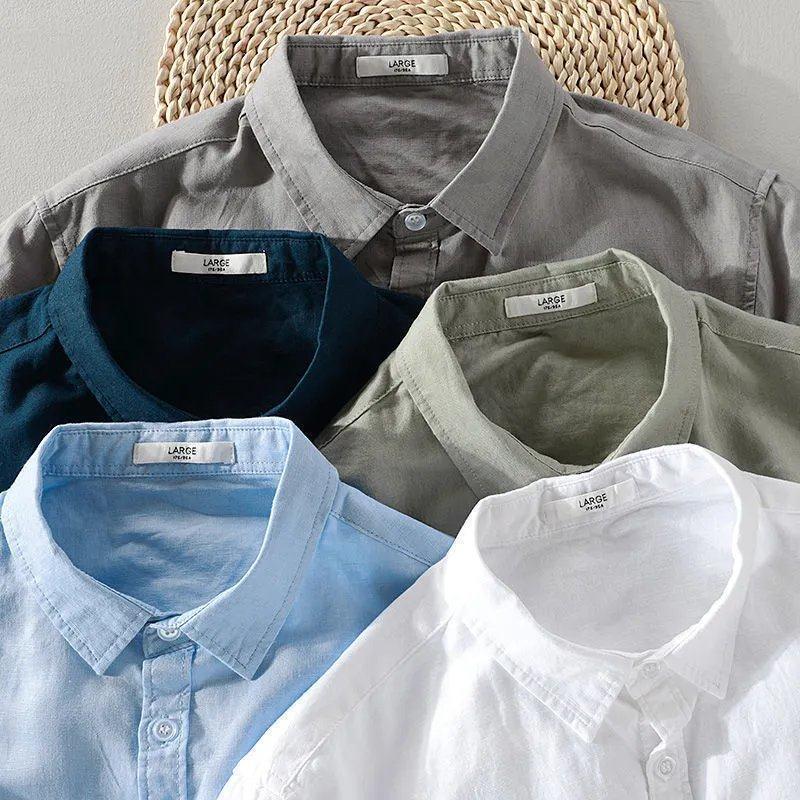 Shirt Jacket for Men Summer Sun Protection Thin Long Sleeved Cotton and Linen Shirt Casual Outfit for Men's Clothes