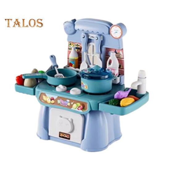 

34 шт. Детский кухонный игровой набор со звуком и светом, ролевая игра, гриль, набор для раннего образования, домашние кухонные игрушки синий