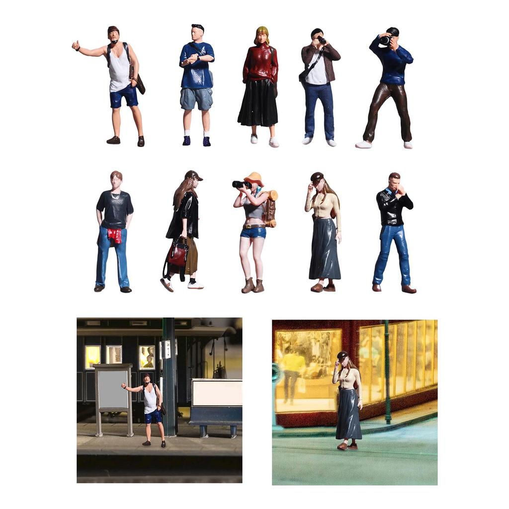 1/64 People Figure Resin Mini Architectural Figurine for Micro Landscape